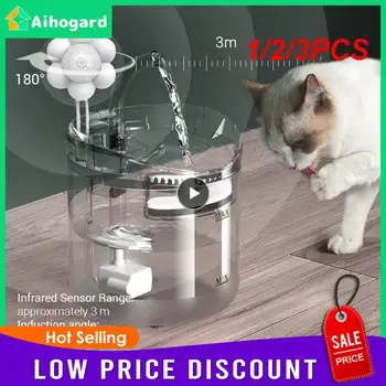1/2/3PCS Kaķis Ūdens Strūklaka Automātiskā Pet Ūdens Padeves Pet Smart Dzērājs Kaķi, Auto Sensors Kaķis Dzeramā Strūklakas