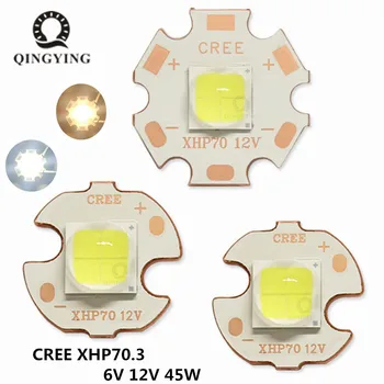 1-5gab Oriģināls LED CREE XHP70.3 HD Trešās Paaudzes 6V 12V 45W Auksts, Silts Balts 7070 SMD lieljaudas Mikroshēmu DIY Lukturīti