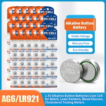 10-200pcs AG6 Alkaline Pogu Šūnu Baterija 1,5 V LR920 Monēta Šūnu Digitālo Skatīties Kameras