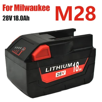 100%Oriģināls 28V 6.0 Ah-18.0 Ah M28 Milwaukee akumulators Li-Jonu Rezerves Akumulators Milwaukee 28V M28 48-11-2830 0730-20 Rīks
