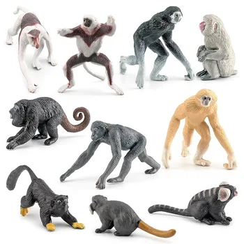 10pcs * EBOYU Rotaļlieta Pērtiķis Attēls-Reāli Dizaina Reāli Dzīvnieku Gibbon ar Pārsteidzošu Detaļu Roku Apgleznoti Indri Attēls Rotaļlietas, Dāvanu