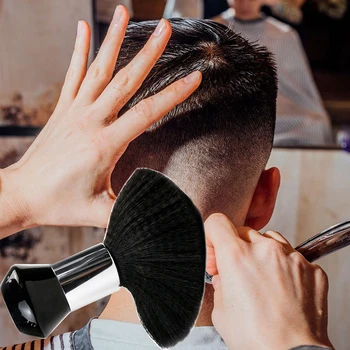 1PC Profesionālu Mīksto Melnā Kakla, Sejas Duster Birstītes Frizētava Matu Tīru Hairbrush Salons Griešanas ierīces Matu veidošanai matu Veidošanas Līdzeklis Grima