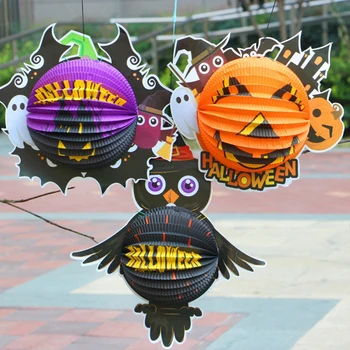 2023 Halloween Ghost Sejas Ķirbju Laternas Karājās Kulons Bat Banner Durvju Dekori Happy Halloween Ghost Festival Puse Dekori