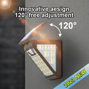 2023 Jaunākās LED Saules Sienas lampas 3Modes PIR Kustības Sensoru Apgaismojums Āra Saules Gaismas Ūdensdrošs Led Garden Light Led Sienas Lampa