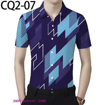 2023 Klasiskās vīriešu jaunāko ikdienas krekls Augstās kvalitātes digitālā drukā īsām piedurknēm kleita krekls vīriešu top