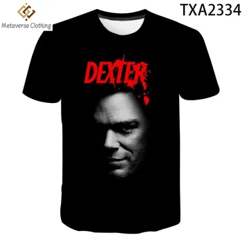 2023 seriāls Dexter 3D Iespiests T Krekls Vīriešu un Sieviešu Modes Ikdienas Krekls ar Īsām Piedurknēm Streetwear Lielgabarīta Topi