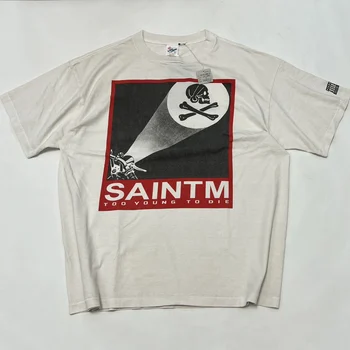 23ss Saint Vasaras Vīriešu Vintage T-krekls Uzdrukāts Kokvilnas ar Īsām Piedurknēm