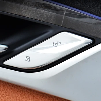 2gab Chrome ABS Automašīnas salona Durvju Bloķēšanas Pogu Paneļa Vāku Apdare Uzlīmes Apdare Auto Piederumi BMW 5. Sērijas G30 2018