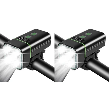 2X Modernizētas 4 LED USB Lādējamu Velosipēdu Lukturu 2000 Lūmeniem Super Spilgti Velosipēds Priekšā, Gaismas 8 Režīmi Velosipēdu Gaismas