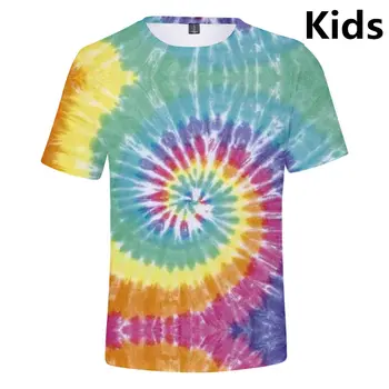 3 Līdz 14 Gadiem, Bērni, T Kreklu, Kaklasaiti Krāsošanas Halucinācijas T-krekls Zēniem, Meitenēm, Krāsains Psychedelic T Tees Bērniem Drēbes