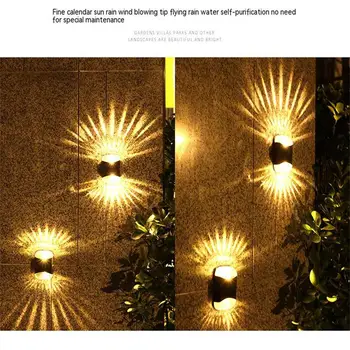 4 Gab. Saules LED Sienas Apgaismojums 4 LED Žogu Saules Gaismas Ūdensizturīgs uz Augšu, uz Leju, Dārza Apgaismojums Āra Dārza Pagalmā Apdare