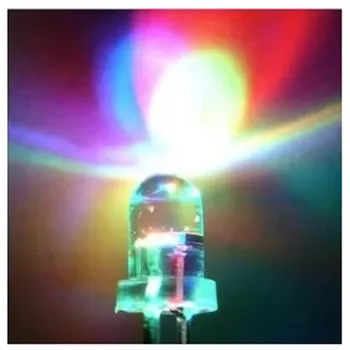 50GAB Krāsains, lēns flash 3 mm LED gaismas diodes (led), sarkana, zaļa, zila trīs krāsu automātisko koncentrēta pēdas garš