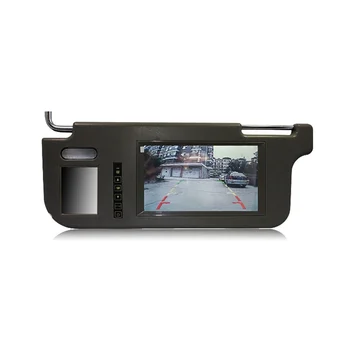 7Inch Melns Auto pa Kreisi saulessarga Atpakaļskata Spogulis Ekrāna LCD displejs 2 Kanālu Video