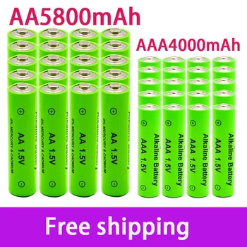 AA + AAA Uzlādējamas AA 1,5 V 5800mAh / 1,5 V AAA 4000mah Sārma Baterijas Gaismiņa Rotaļlietas Skatīties MP3 Atskaņotājs Aizstāt Ni-Mh Akumulatoru