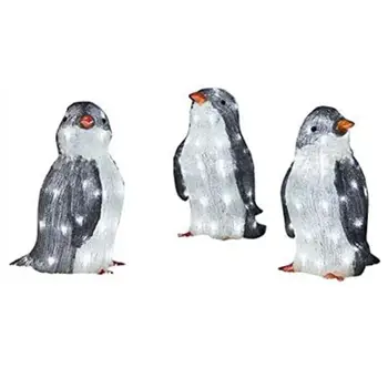 Akrila Pingvīns Brīvdienu Lampas Baterijas Barošanas Gaismas Pingvīns, Pingvīns Nakts Gaisma Pingvīnu Grupa Krājumi Izsmalcinātu Spilgts