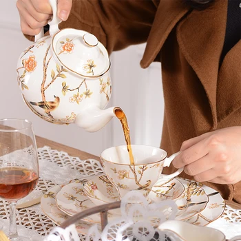 Angļu pēcpusdienas tēja tēja uzstādīt Amerikāņu kaula porcelāna tējas tasi sadzīves ziedu tējas tase kafijas Eiropas kausa set set
