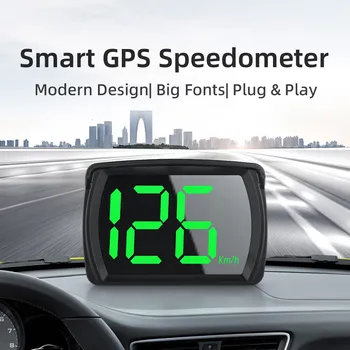 Auto GPS HUD Digitālā Spidometra KMH MPH Big Fonti Zaļā Gaisma Automašīnu HUD Head Up Displejs Visām Automašīnām