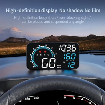 Auto HUD Head Up Displejs, Spidometra ātruma pārsniegšanas Brīdinājuma Odometra Priekšējā stikla Projektoru ātruma pārsniegšanu Nogurums GPS Braukšanas Alar