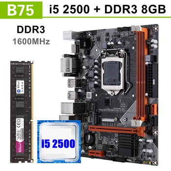 B75 Komplekts mātesplati, kas ar Core i5 2500 8 GB 1600 mhz DDR3 Darbvirsmas Atmiņas NVME M. 2 USB3.0 SATA3