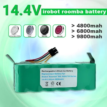 Batterie 14,4 V 4.8 Ah 6.8 Ah 9.8 Ah pour Kitfort KT504 Haier T322 T321 T320 T325 Panda X500 X580 Ecovacs Spogulis CR120 Dibea X500