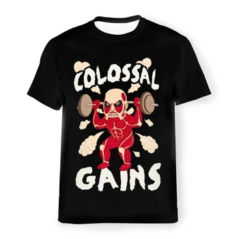 Colosaal Peļņa Poliestera TShirts Uzbrukumu Titan Vīriešu Stila Streetwear Plānas T Krekls Ar Apaļu Apkakli