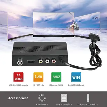 DVB-T2 H. 264 Digitālās TV Kastē Converter Video Uztvērējs Spēlētājs IPTV televizora Kastē