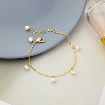 Gudrs Minimālisma Unikālo Kultivētas Pērles Šarmu Aproces Sievietēm Dāvanas Sakausējuma Zelta Krāsā Ķēdes Modes Rotaslietas Vairumtirdzniecība