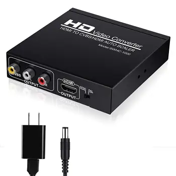 HDMI, RCA un HDMI adapteris pārveidotājs,NEWCARE HDMI uz HDMI+3RCA CVBS AV composite video audio adapteri/izplatītājs,ar jaudu