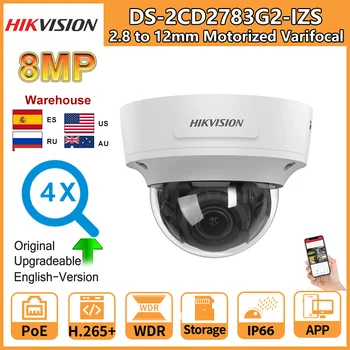 Hikvision 8MP IP Kameras 4K Drošības DS-2CD2783G2-IZS AcuSense 4X Tālummaiņas 2.8–12mm, Motorizētie Varifocal CCTV Video Novērošanas