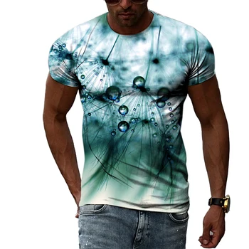 Jauno Radošo Hip-hop Mikro-ainavu 3D Drukāšanas Vasaras Vīriešu T-krekls Iela Tendence Īsām piedurknēm Sporta Ātri žāvēšanas O-veida kakla Top