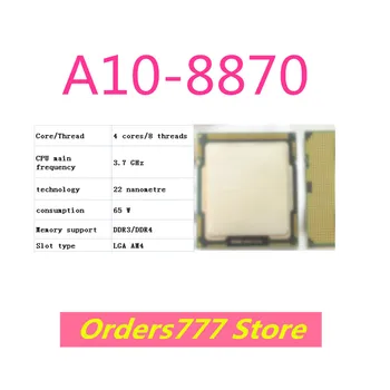 Jaunu importēti sākotnējā A10-8870 8870 PROCESORU, 4 kodoli, 8 pavedieni, 3.7 GHz 65W 22nm DDR3 R4 kvalitātes nodrošināšanas AM4