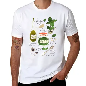 Jaunu Pesto ilustrētas receptes. T-Krekls, t krekls cilvēks vintage t krekls, Anime t-krekls mens vintage t krekli