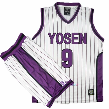 Karstā Kuroko nav Basuke Cosplay Yosen Grozu Skolā Vienotu Murasakibara Atsushi Jersey 9 12 Sporta Vīriešu T-krekls Bikses Kopa