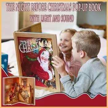 Krītots Papīrs Naktī Pirms Ziemassvētku Pop-Up Book Hardcover Pop-Up Ainas Jumbo Pop-Up Book ar Gaismas & Skaņas Jaunums Grāmata