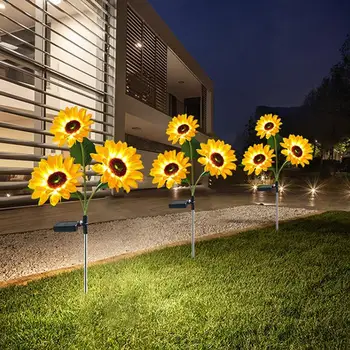 LED Saulespuķu Gaismas Saules Powered Dekoratīvās Ūdensizturīgs Mākslīgie Ziedi Gaismas Zālienu, Pagalmā Dārza Izrotājumus Āra Dekoru