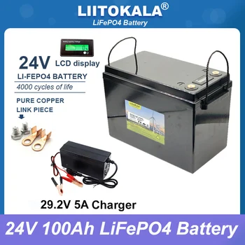 liitokala 24V 8 string 100AH LiFePO4 Baterijas Litija Dzelzs Fosfāta 25.6 v inverter Automašīnu vieglāku Baterijas 29.2 V Lādētājs ar Nodokļiem