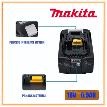 Makita 100% oriģināls 18V 6.0 Ah atkārtoti uzlādējamu enerģijas akumulatora instruments Ar LED litija jonu rezerves LXT BL1860B BL1860 BL1850