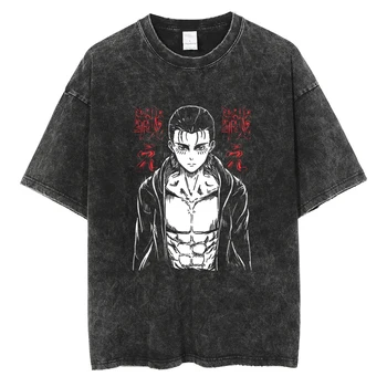 Mazgāt T Hip Hop Streetwear Japānas Anime Uzbrukumu Titan Iespiests T-Krekls Vīriešu Kokvilnas Gadījuma T Krekls Vasaras Īsām Piedurknēm Tees