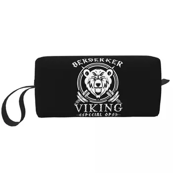 Modes Skandināvu Karavīrs Berserker Viking Sedz Ceļa Tualetes piederumu Soma Sieviešu Kosmētikas Aplauzums Soma Skaistumu Uzglabāšanas Dopp Komplekts