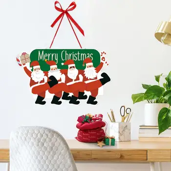 Priecīgus Ziemassvētkus Durvju Zīme, Santa Claus Hanging signāls Svētku Santa Klauss, Ziemassvētku Durvju informatīvās Iekštelpu Āra Rotājumiem Priekšpusē