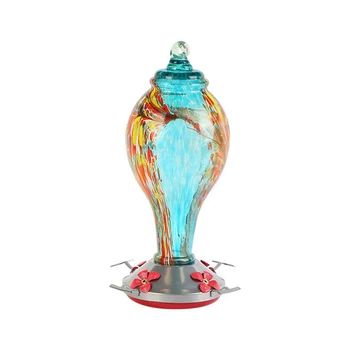 Putnu Barotavas Krāsots Stikls Padeve Ārā Karājas Ziedu Glezniecības Bird Feeder, Stikls Ar Pievilcīgu Spirālveida Modelis