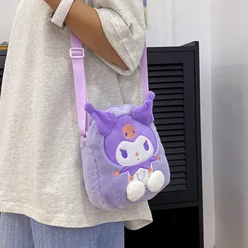 Sanrio Plīša Spilvenu Kawaii Hello Kitty Plecu Soma Kuromi Messenger Bag Manu Melodiju Plushies Rotaļlietas Anime Pochacco Mugursoma Meitene Dāvanu