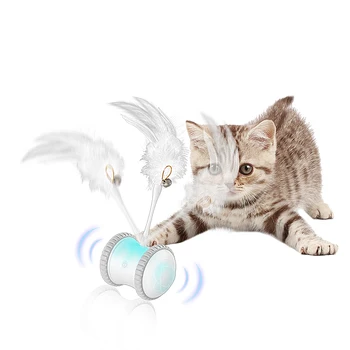 Spalvu Elektronisko Pet Cat Interaktīvās Rotaļlietas Automātisko Sensoru Šķēršļus, Riteņu Elektrisko Kaķis Stick Kaķēns Rotaļlietas Piederumi JU0269