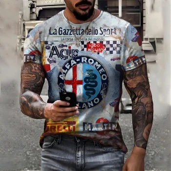 Vintage Vīriešu T Krekls Castrol Drukāt 3D T-Krekli Sacīkšu Topi, t-veida, Biker Īsām Piedurknēm Streetwear Lielgabarīta T kreklu apdruka Vīriešu Apģērbs