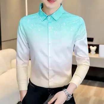 Vīrieši Korejas Modes Garām Piedurknēm Regulāri Fit Formālas Biznesa Sociālo Camisas Plus Liela Izmēra 2023 Gadījuma Slīpums Krekli Vīriešu A63