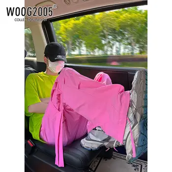 Vīriešu spilgtu krāsu dopamīna valkāt rozā bikses vīriešu vasaras plānas Amerikāņu ātri-žāvēšana (dungriņi), sauļošanās ledus zīda treniņbikses vīriešiem