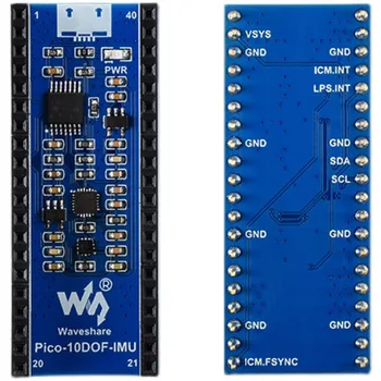 Waveshare 10-DOF IMU Sensora Modulis Aveņu Pi Pico, Borta ICM20948 Un LPS22HB Čipu, IMU Sensors Paplašināšanas Modulis
