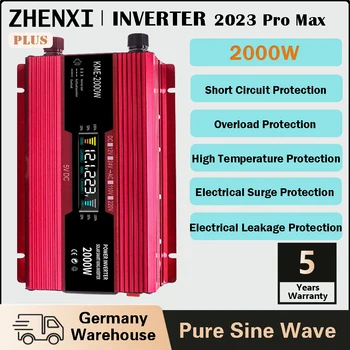 ZHENXI 1600W Pure Sine Wave Inverter DC 12/24/48V, Lai AC 220V Transformators Pārvērst Pārveidotāja Adapteris Auto Uzlādes LED Displejs