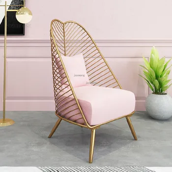 Ziemeļvalstu luksusa zelta Atpūtas dīvāns-Krēsls Dzelzs Krēsla Dobi atzveltni dizaina vienu dīvāns Krēsli, Dzīvojamās Istabas Mēbeles Pielāgojama A
