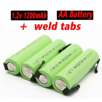 AA Uzlādējamas Baterijas 1,2 V 1200mAh AA NiMH Akumulatoru ar lodēšanu par DIY elektrisko skuvekli zobu rotaļlietu Drošumu akumulators